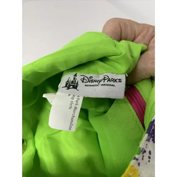 Disney World Parks 2010 Wht Tote Bag Neon Rainbow Paint Splash Mickey Mouse New - Picture 5 of 5